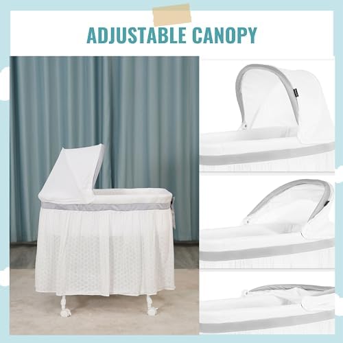 Dream On Me Montreal Portable 2-in-1 Bassinet in Grey