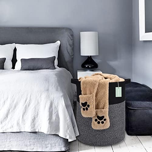 BOSROTY Large Laundry Hamper for Kids 72L Black Gray