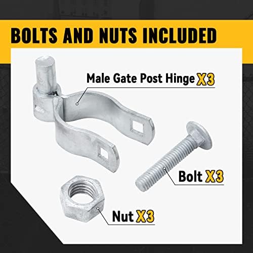 VIVIDA 1-58 Gate Post Hinge 3 PCS Galvanized
