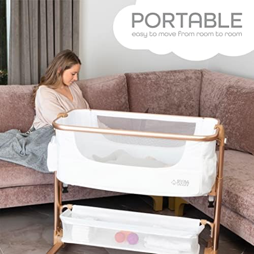 KoolerThings Bedside Bassinet with Storage Portable Crib for Newborn
