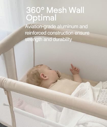 Fodoss Baby Bassinet with Wheels and 7 Height Adjustments