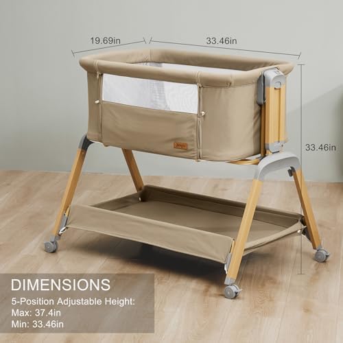 Jimglo 3 in 1 Baby Bassinet with Wheels and Mattress 1