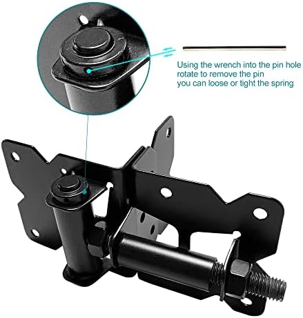 Usumairu 2 Pack Self Closing Gate Hinges Black Heavy Duty