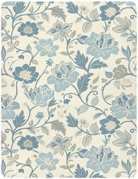 Wassud Light Blue Floral Crib Sheets Set 1