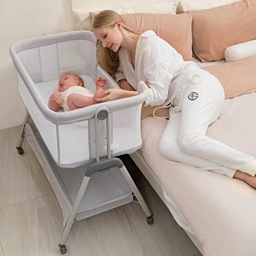 ANGELBLISS Baby Bassinet Bedside Sleeper with Wheels 1