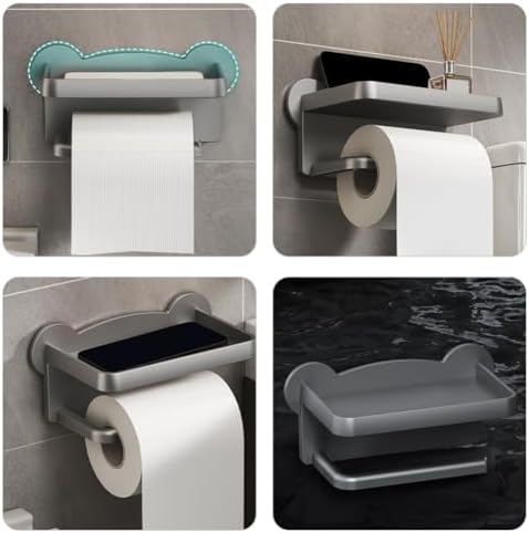 Alipis Wall Mounted Paper Towel Holder with Shelf