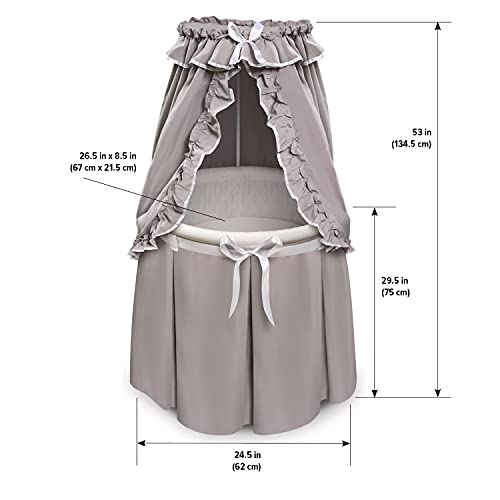 Badger Basket Empress Canopy Bassinet - GrayWhite 1