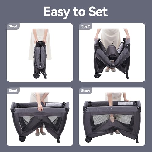 Pamo Babe Portable Playard Foldable Playpen for Baby and Toddler