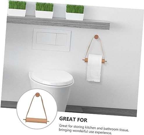 Hemoton Modern Wooden Toilet Paper Holder 1