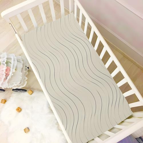 Wassud Monochromatic Stripe Crib Sheets for Boys Girls