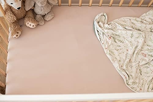 Pobibaby Pink Beige Crib Sheet - Ultra Soft Cotton Blend