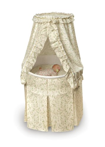 Badger Basket Empress Canopy Bassinet - 2-in-1 Rocking Cradle with Storage
