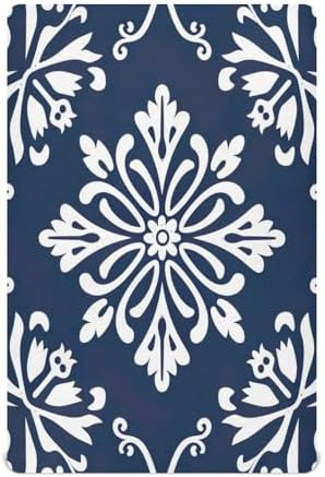 Wassud Blue Tile Pattern Crib Sheets for Boys and Girls