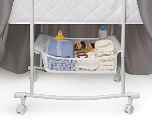 Badger Basket Wishes Rocking Bassinet with Storage and Bedding - Gray
