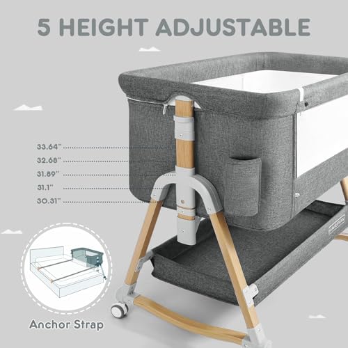 HARPPA 3 in 1 Cuddly Bassinet with Mattress and Wheels