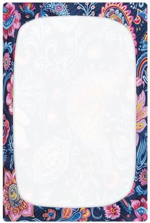 Wassud Blue Floral Crib Sheets Set for Boys Girls