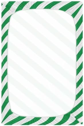 KICPOAY Stretchy Crib Sheets Green White Diagonal Lines