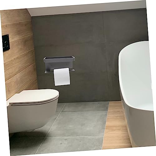 Angoily High-Capacity Aluminum Toilet Paper Holder with Shelf