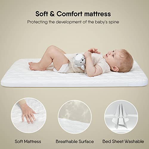 BabyBond 3 in 1 Bassinet with Waterproof Mattress and Adjustable Height
