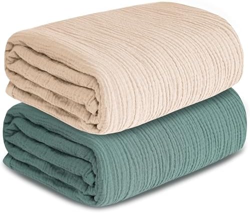 GUNTAIL Muslin Swaddle Blankets 2 Pack Soft Breathable for Newborn