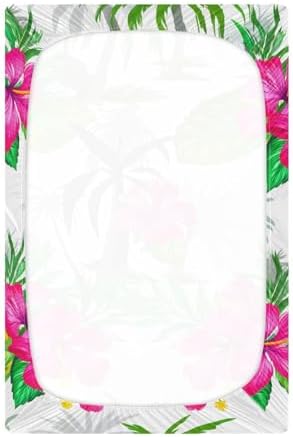 Jihqo Hibiscus Crib Sheets 52 x 28 Inch Soft Breathable