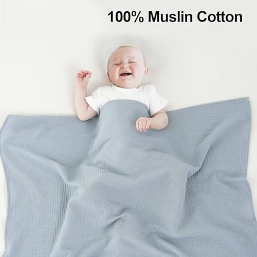 Arnzion 3 Pack Muslin Swaddle Blankets 40x40in - Ultra Soft and Breathable