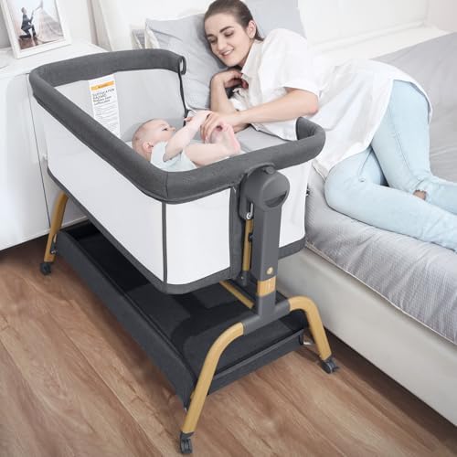 Jimglo 3 in 1 Baby Bassinet with Wheels and Mattress