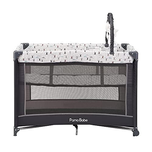 Pamo Babe Portable Playard with Padded Mat and Toy Bar 1