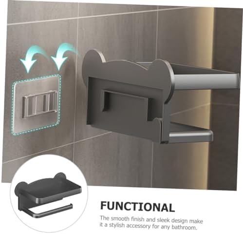 POPETPOP Double Paper Towel Holder Wall Mount Storage Rack for Bathroom