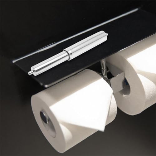 Housoutil Spring-Loaded Toilet Tissue Holder Rod 2Pcs Stainless Steel Replacement