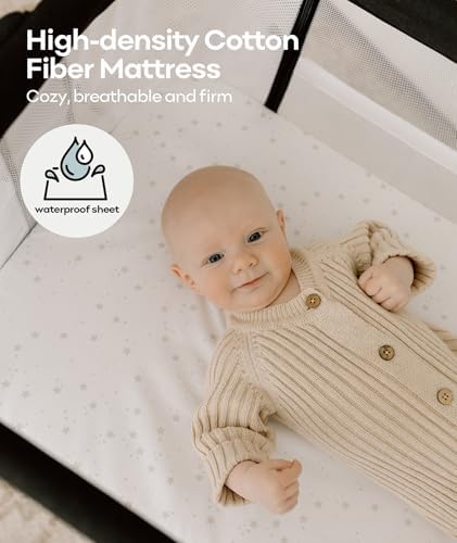 Fodoss Bedside Bassinet with Wheels and Storage Tray