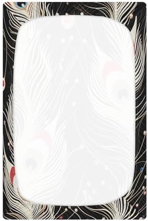 Wassud Red Feather Crib Sheets Pack and Play 28x52