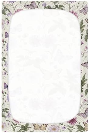Wassud Violet Wildflowers Crib Sheets Pack and Play 27x39