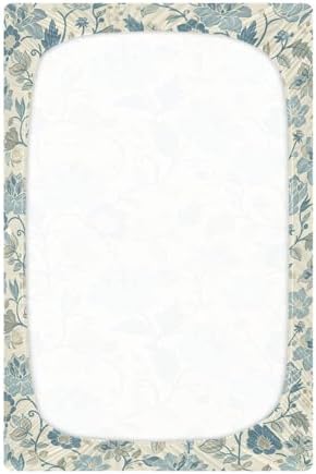 Wassud Light Blue Floral Crib Sheets Set 1