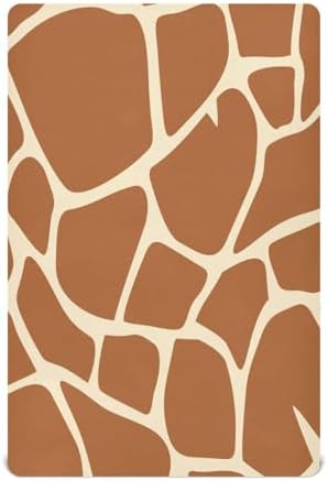 Fitted Crib Sheet Giraffe Skin Brown Stretchy Playard Sheet for Baby Toddler
