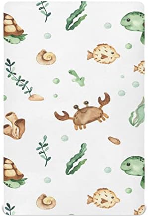 Kigai Watercolor Sea Turtles Crib Sheets 52x28