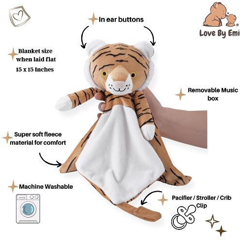 Love By Emi 4-in-1 Sound Machine Plush Tiger Blanket