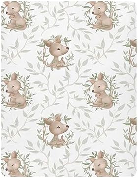 Wassud Cute Kangaroo Crib Sheets Set 28x52 Inches