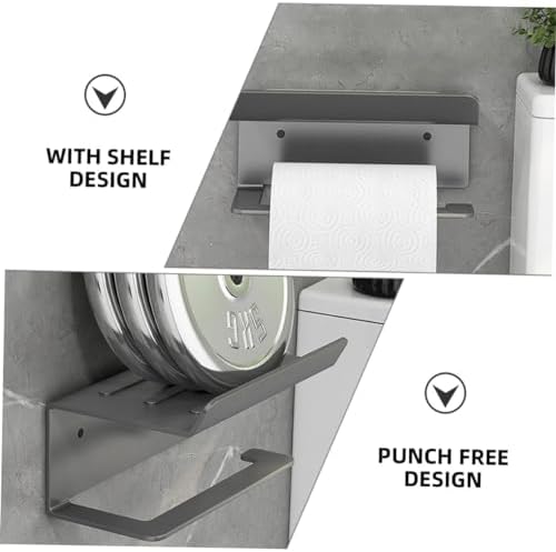 Amosfun Wall-Mounted Toilet Paper Holder with Shelf 1