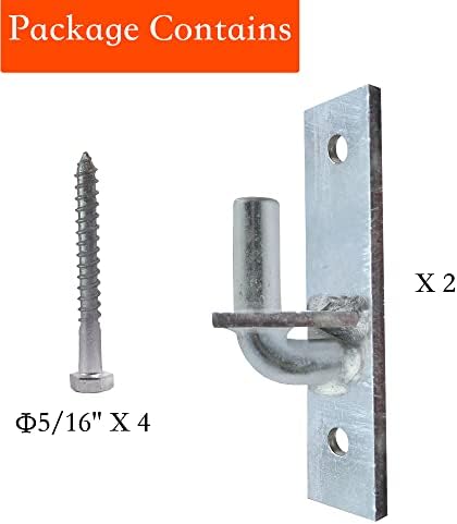 Jikacok Wall Mount Gate Hinge 2 Pack Sturdy Steel Hinges