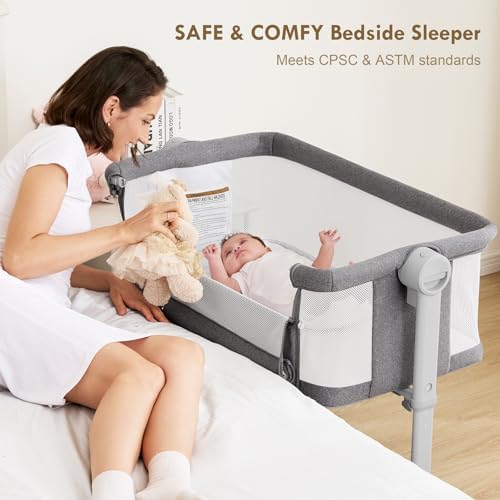 Taylengrow Bassinet Bedside Sleeper - All-Mesh Portable Design
