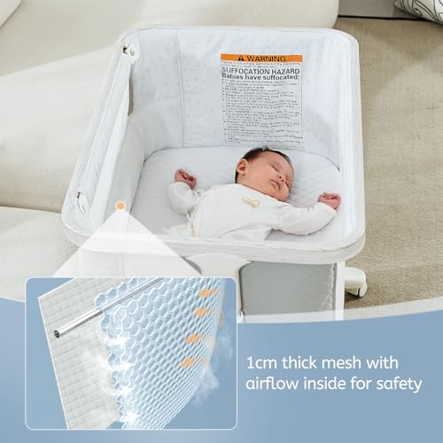 VaVaSoo Rocking Bassinet with 3 Motion Music 5 Height Adjustable