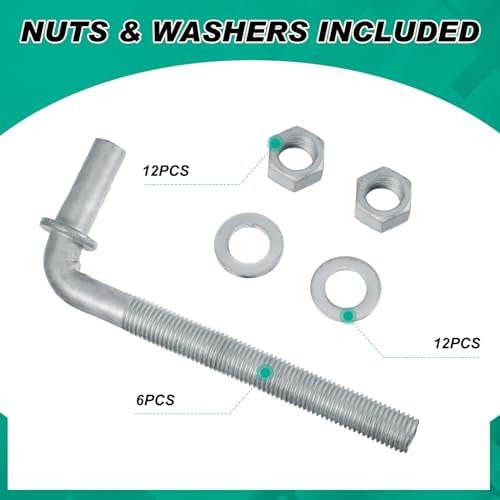 Gisafai 6 Pcs 6 J Bolt Gate Hinge Set