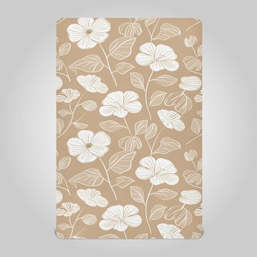Wassud White Outline Flowers Crib Sheets 27x39