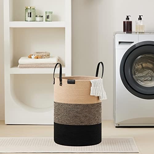 VIPOSCO Tall Laundry Basket 58L Brown Black