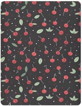 Wassud Red Cherry Crib Sheets Breathable Pack and Play