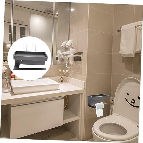 STOBOK Toilet Tissue Holder Dispenser with Shelf 1