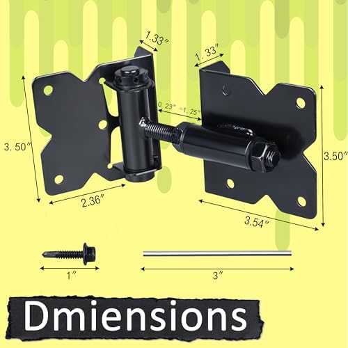 Real Fancy Self Closing Gate Hinges 2 Pack Black 90 Degree Adjustable