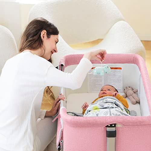 Ihoming Baby Bassinet Bedside Sleeper with Storage Pink