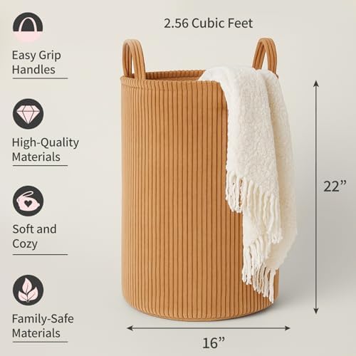 PUTSKA Laundry Basket Hamper Extra Large Brown